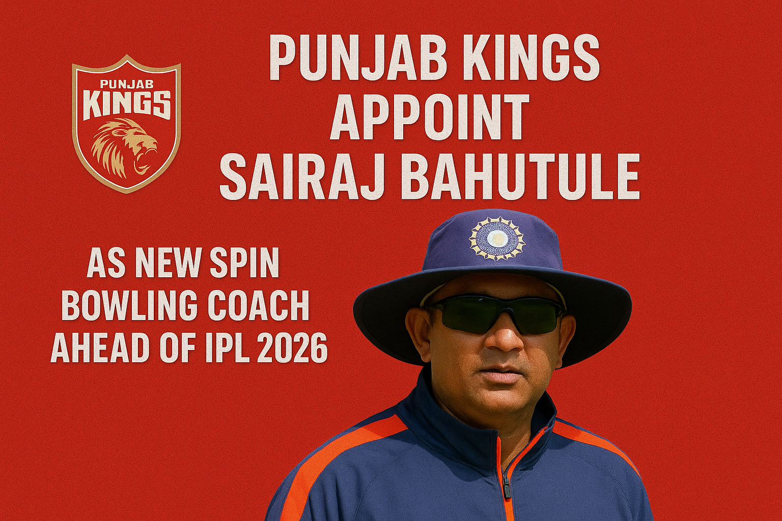Big Changes: Punjab Kings Appoint Sairaj Bahutule as New Spin Bowling Coach Ahead of IPL 2026